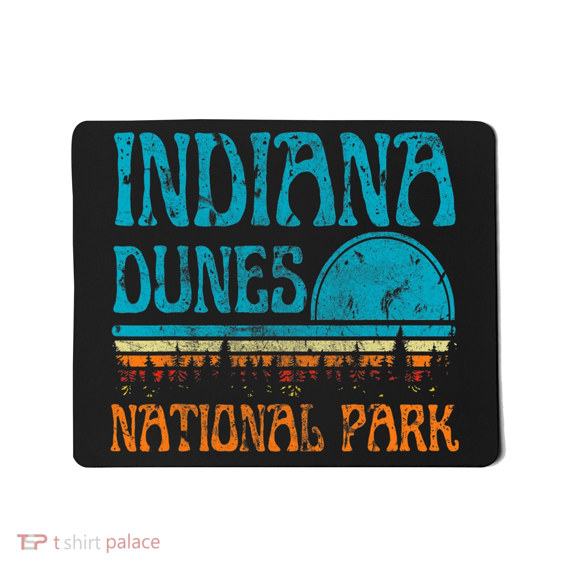 Indiana Dunes National Park Lake Michigan Retro Sunset Mousepad