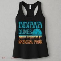Indiana Dunes National Park Lake Michigan Retro Sunset Women's Tank Top thumb 3