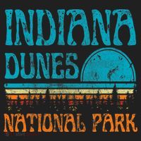 Indiana Dunes National Park Lake Michigan Retro Sunset Hat thumb 2