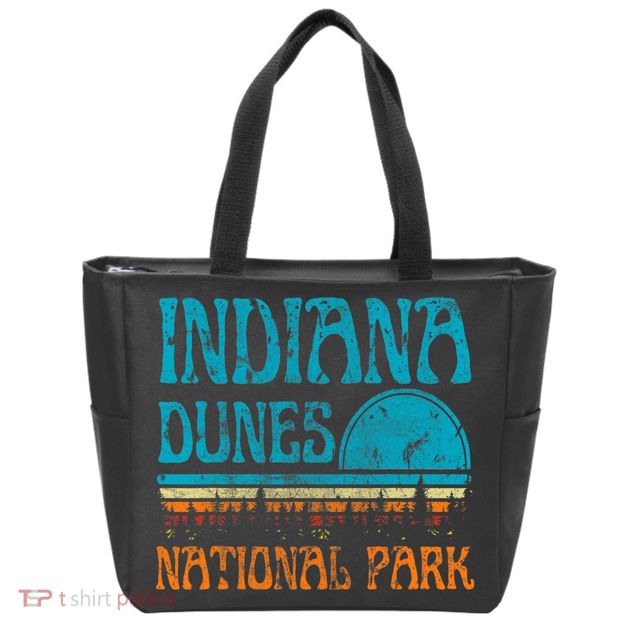 Indiana Dunes National Park Lake Michigan Retro Sunset Tote Bag
