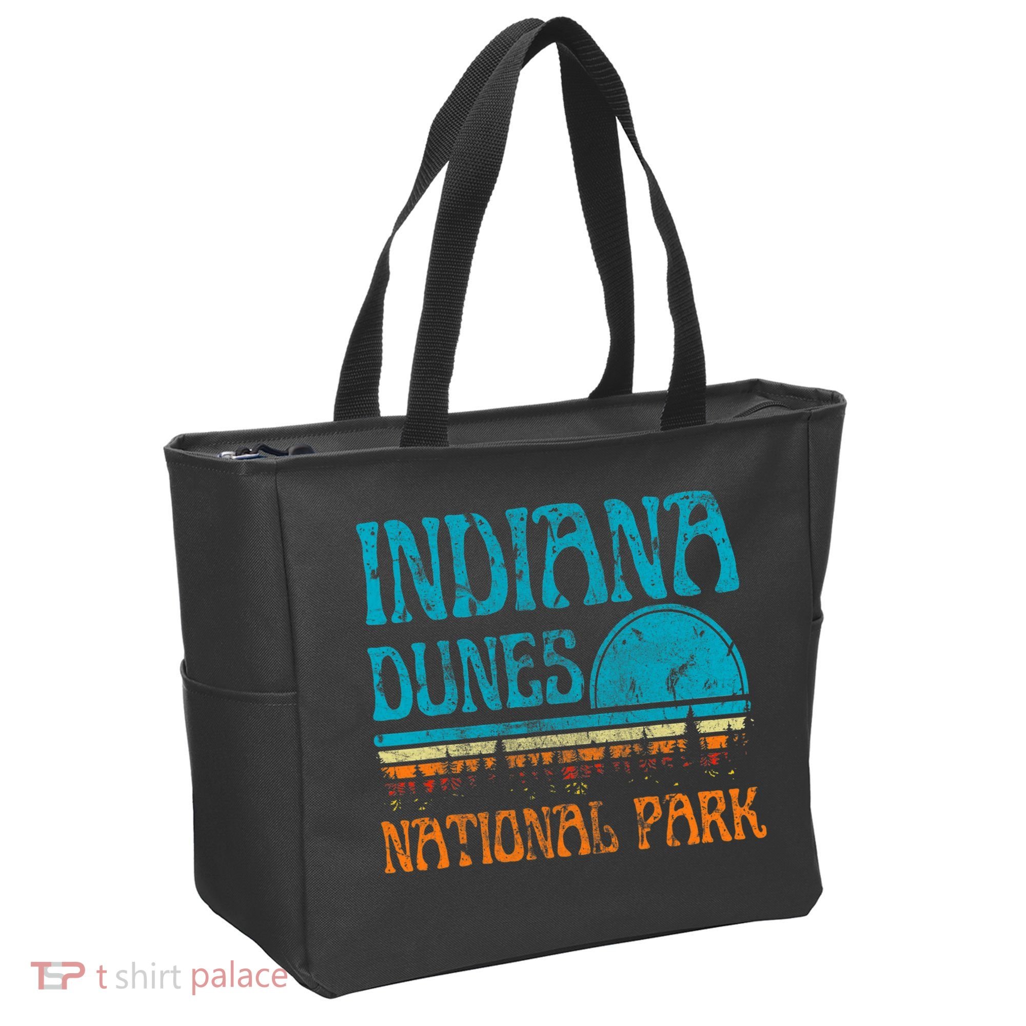 Indiana Dunes National Park Lake Michigan Retro Sunset Tote Bag