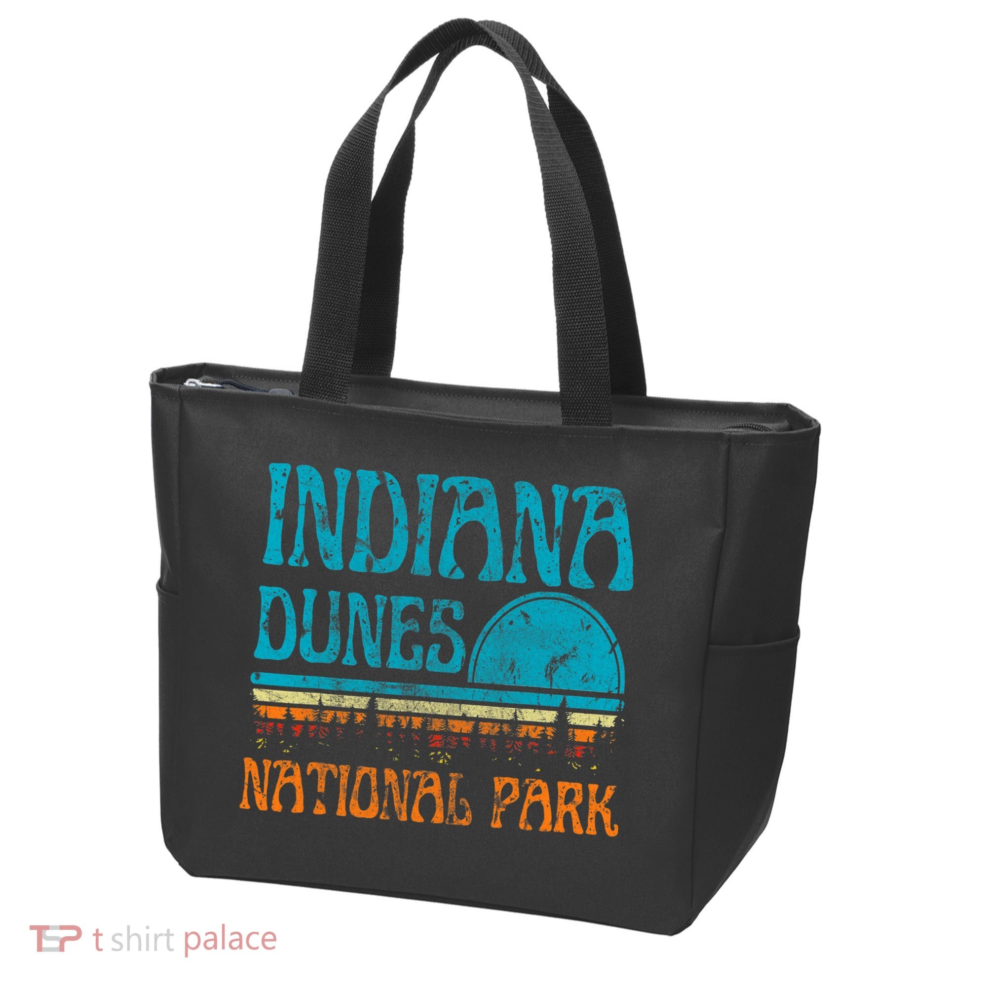Indiana Dunes National Park Lake Michigan Retro Sunset Tote Bag