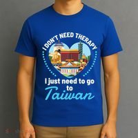 I Don't Need Therapy I Just Need To Go To Taiwan Taipei Gift T-Shirt thumb 3