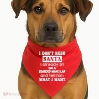 I DonT Need Santa I Already Sit On A Bearded ManS Lap USA-Made Doggie Bandana thumb 1