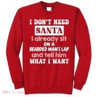 I DonT Need Santa I Already Sit On A Bearded ManS Lap Sweatshirt thumb 0