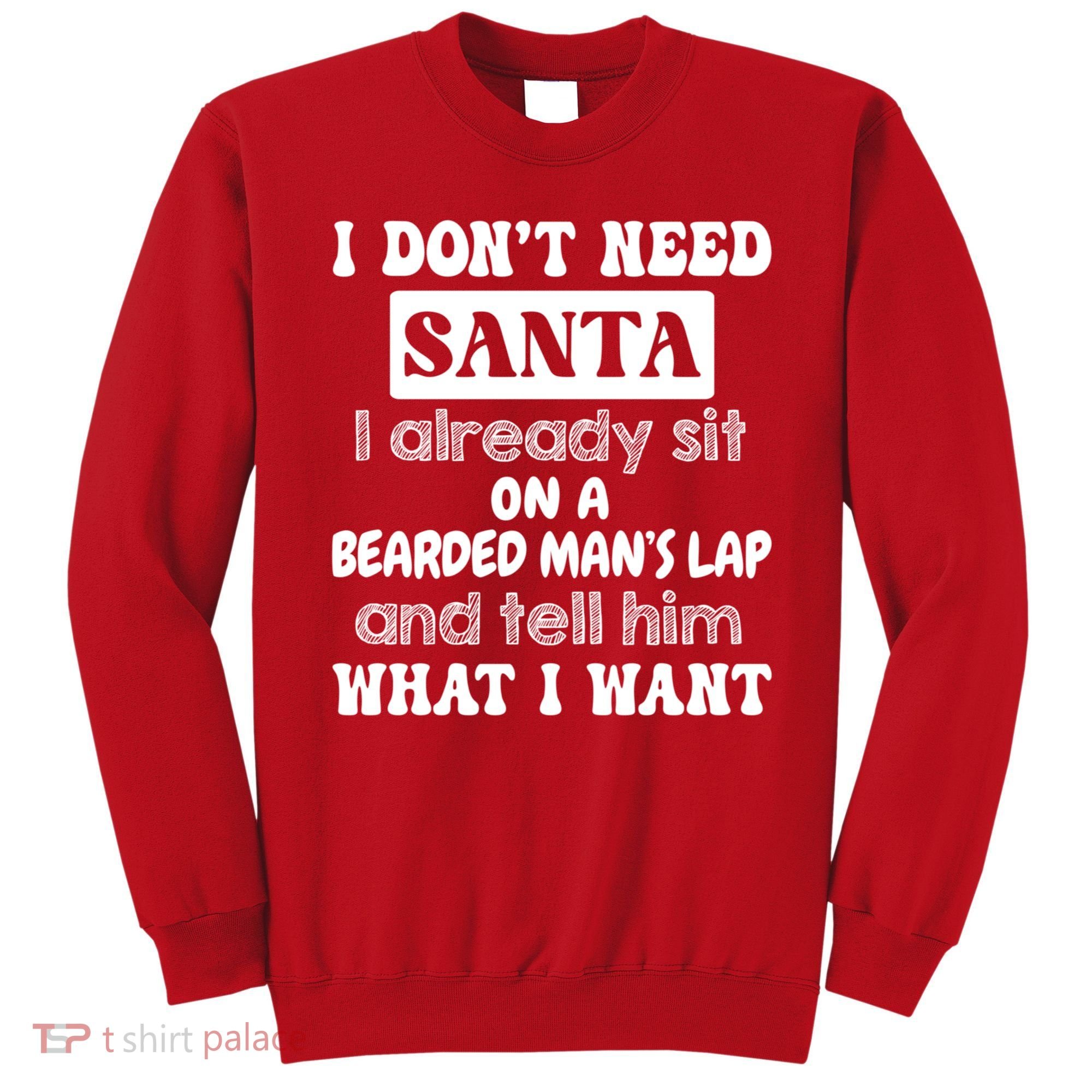 I DonT Need Santa I Already Sit On A Bearded ManS Lap Sweatshirt