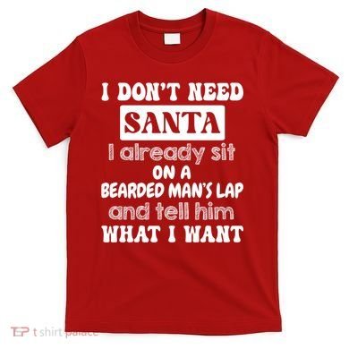 I DonT Need Santa I Already Sit On A Bearded ManS Lap T-Shirt