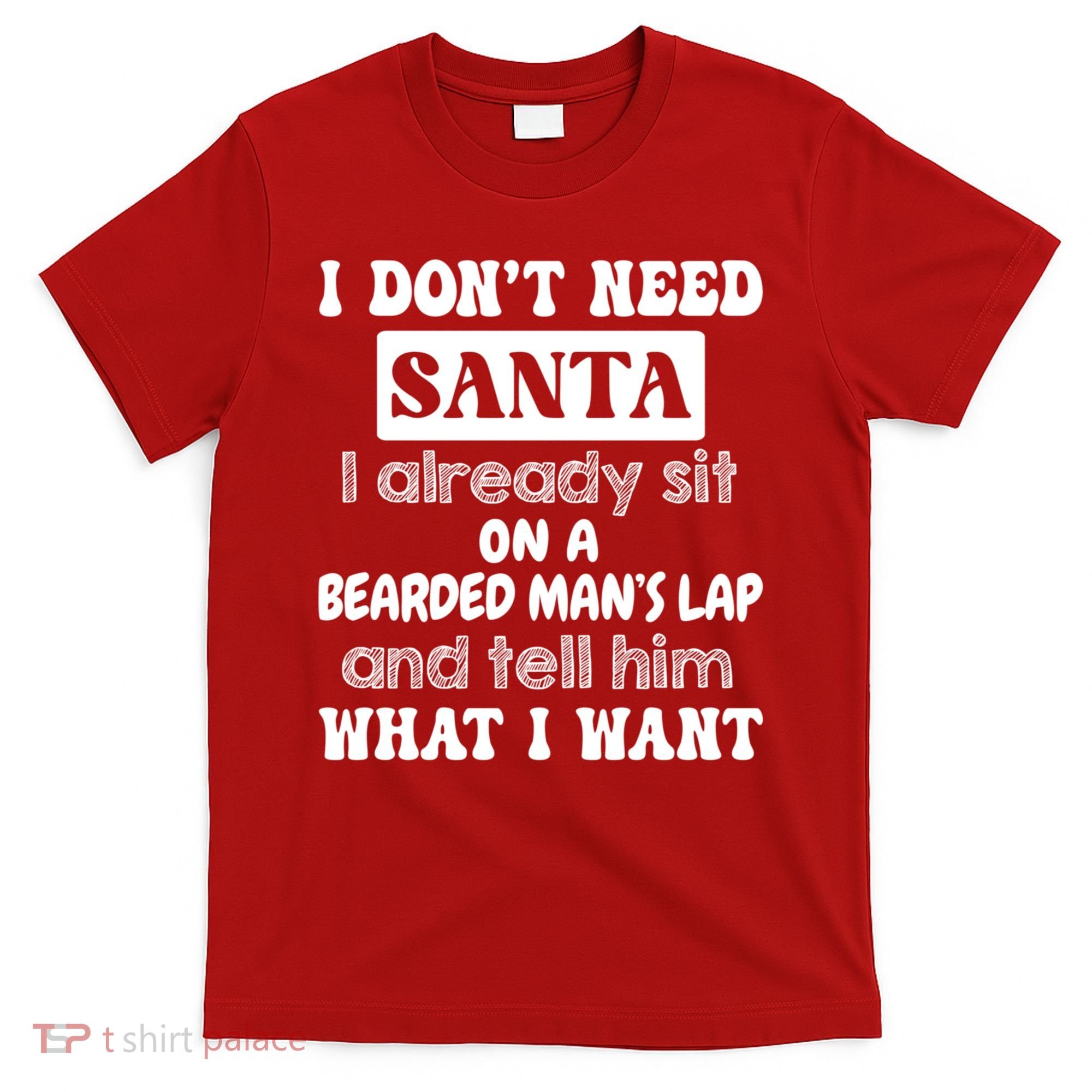 I DonT Need Santa I Already Sit On A Bearded ManS Lap T-Shirt