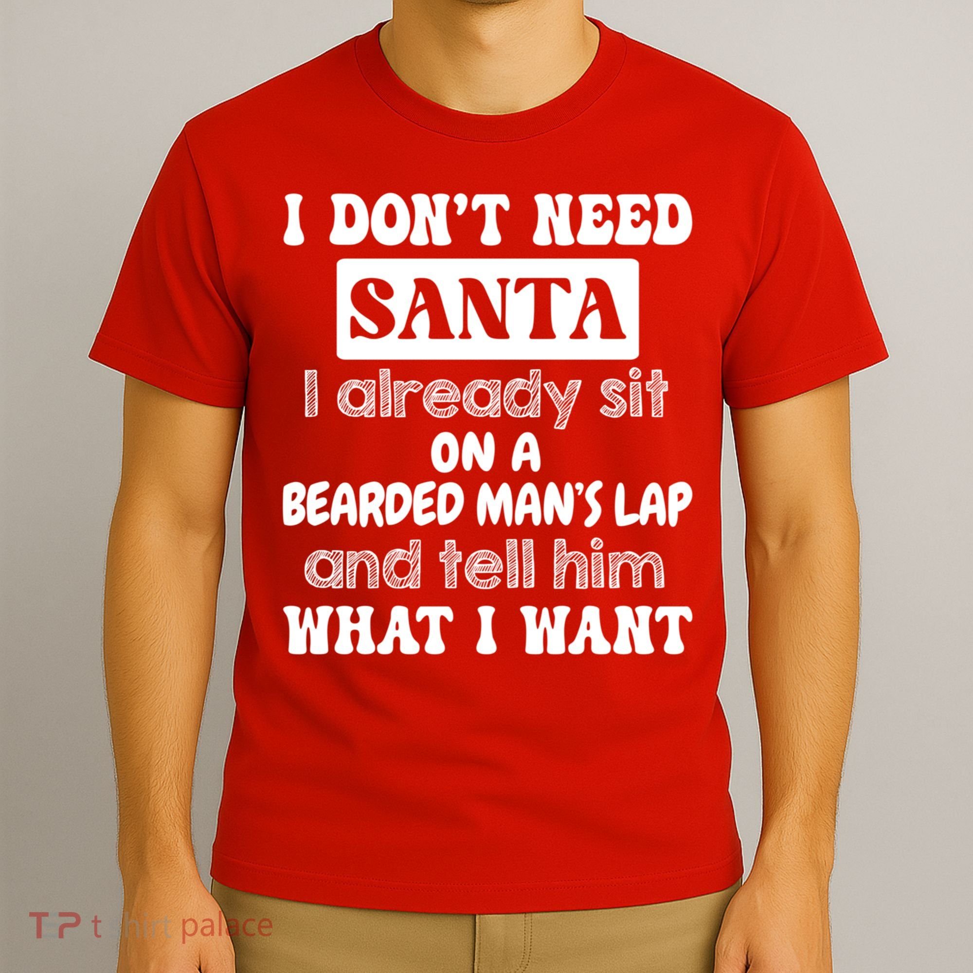 I DonT Need Santa I Already Sit On A Bearded ManS Lap T-Shirt