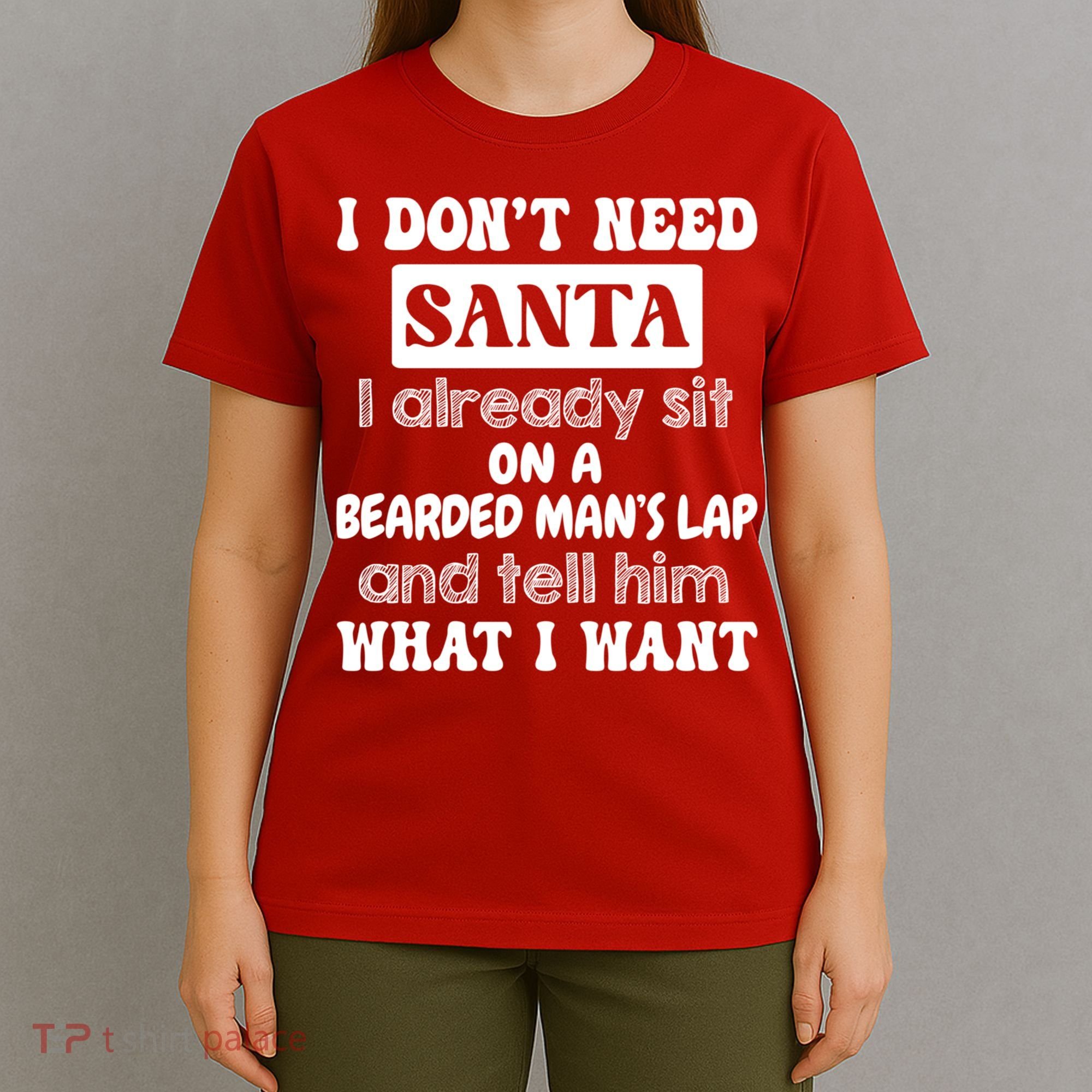 I DonT Need Santa I Already Sit On A Bearded ManS Lap T-Shirt