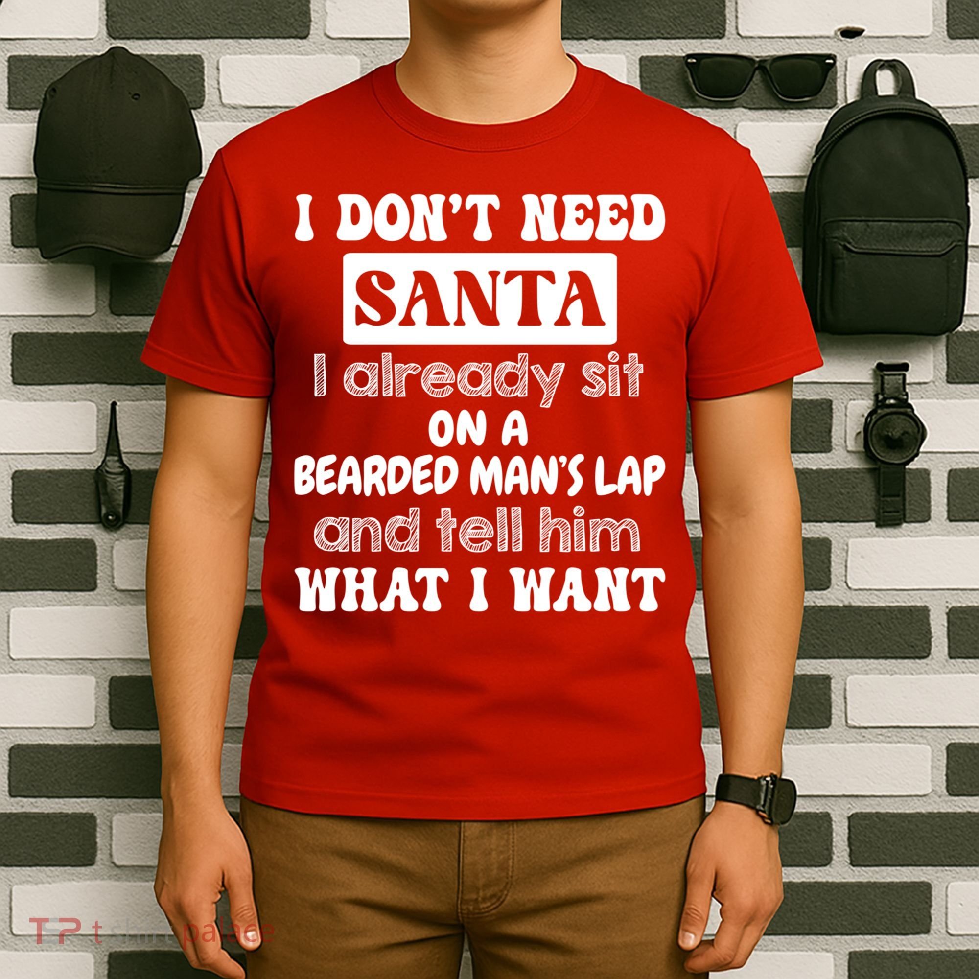 I DonT Need Santa I Already Sit On A Bearded ManS Lap T-Shirt