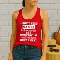 I DonT Need Santa I Already Sit On A Bearded ManS Lap Women's Tank Top thumb 2
