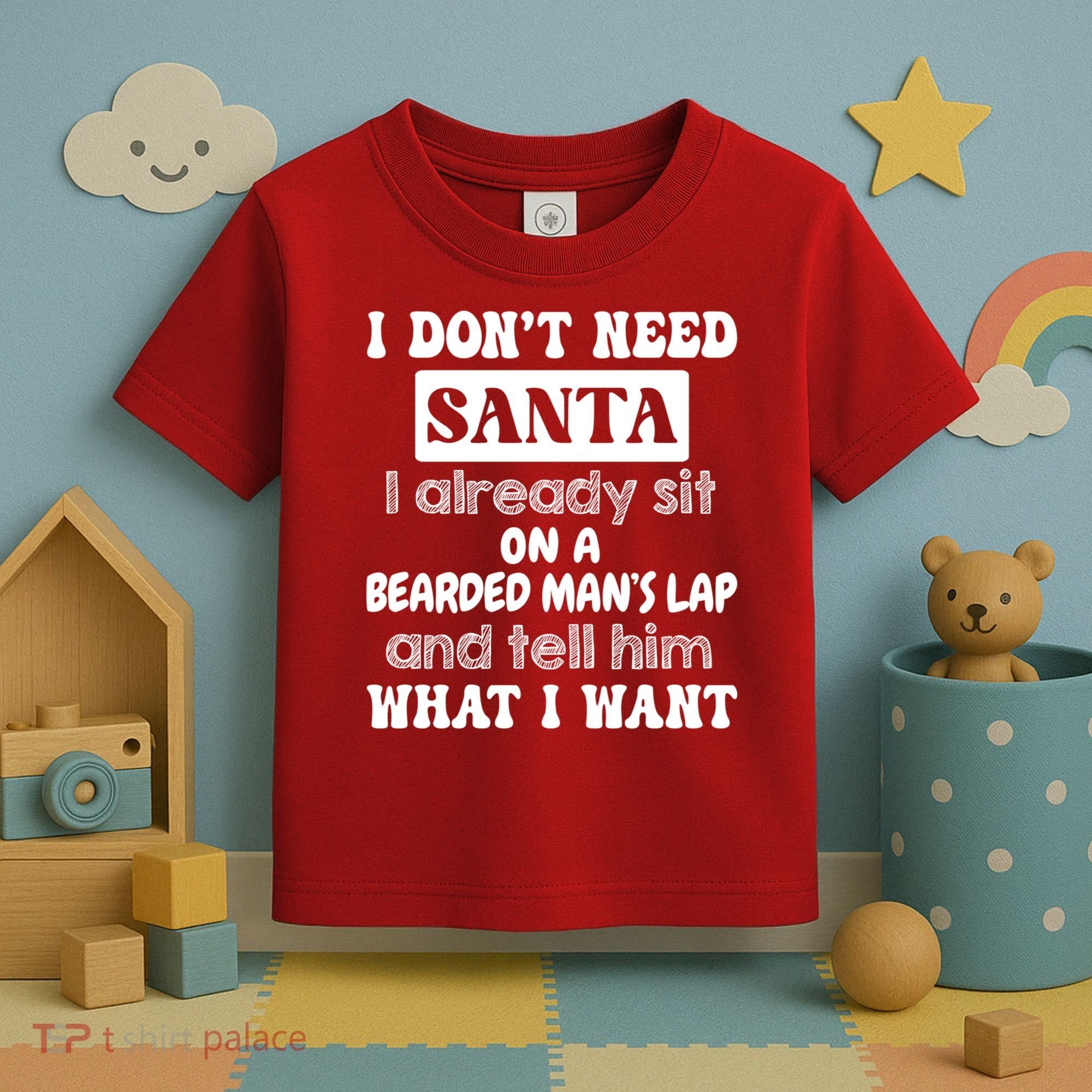 I DonT Need Santa I Already Sit On A Bearded ManS Lap Toddler T-Shirt