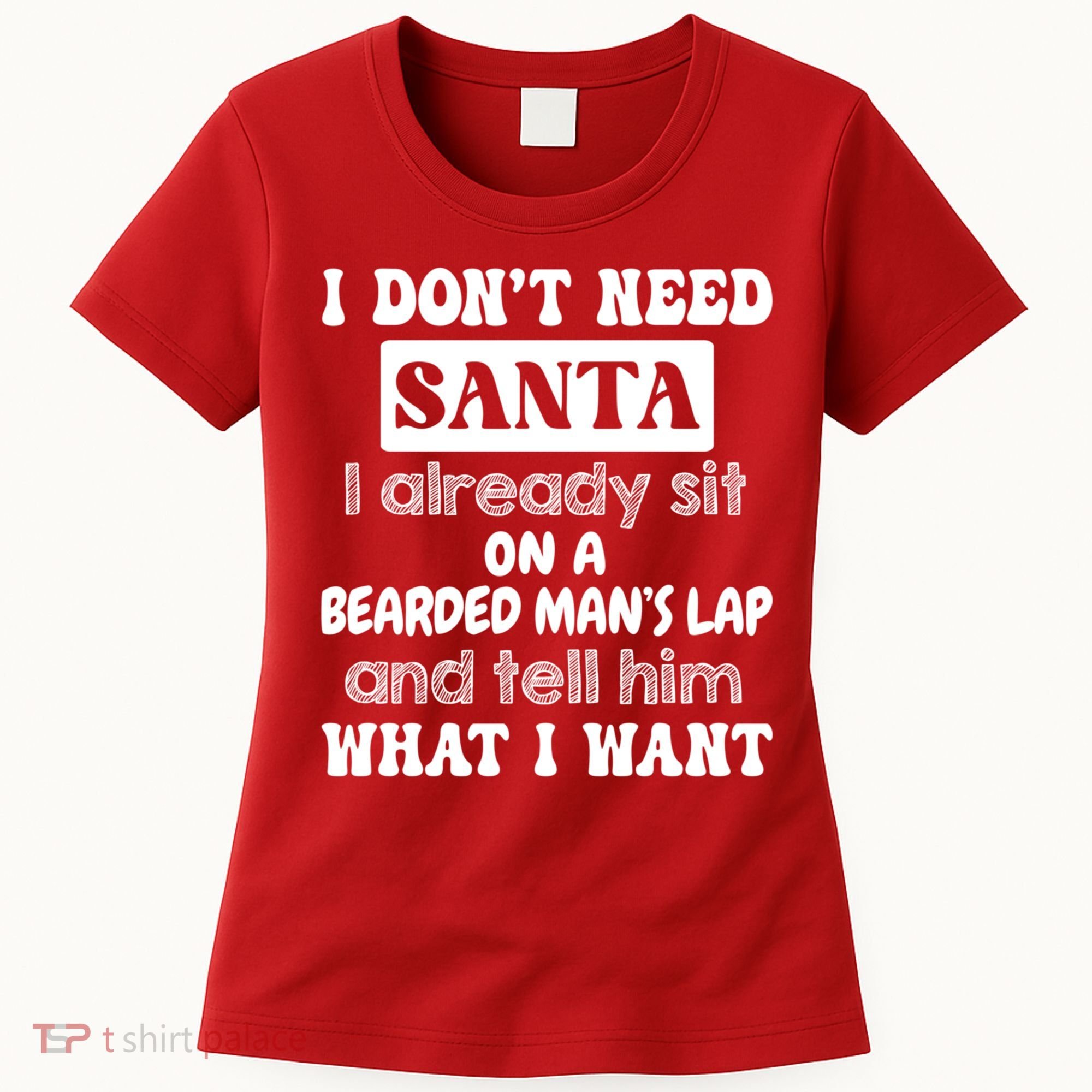 I DonT Need Santa I Already Sit On A Bearded ManS Lap Women's T-Shirt