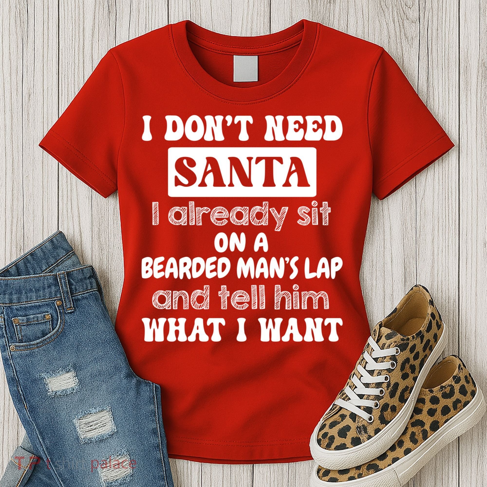 I DonT Need Santa I Already Sit On A Bearded ManS Lap Women's T-Shirt