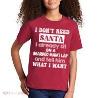 I DonT Need Santa I Already Sit On A Bearded ManS Lap Kids T-Shirt thumb 2