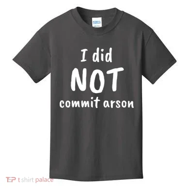I Did Not Commit Arson Quote Kids T-Shirt
