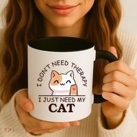 I Don't Need Therapy I Just Need My Cat Cute Coffee Mug thumb 3