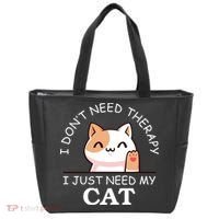 I Don't Need Therapy I Just Need My Cat Cute Tote Bag thumb 0