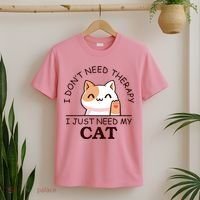 I Don't Need Therapy I Just Need My Cat Cute T-Shirt thumb 2