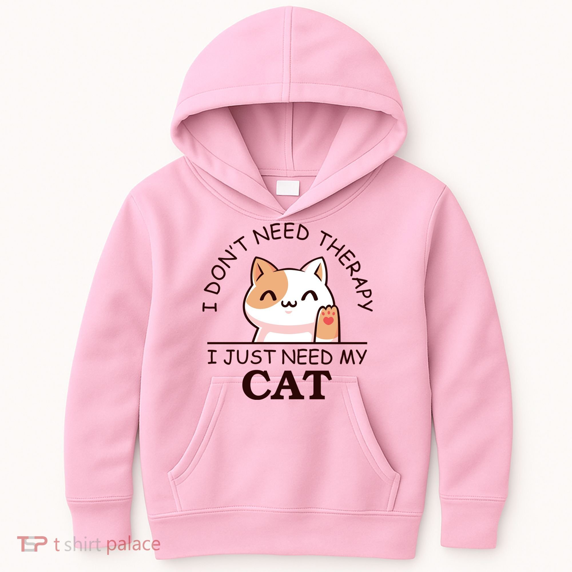 I Don't Need Therapy I Just Need My Cat Cute Kids Hoodie