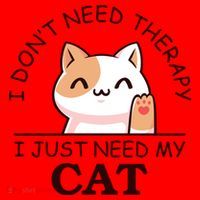I Don't Need Therapy I Just Need My Cat Cute Santa Hat thumb 1