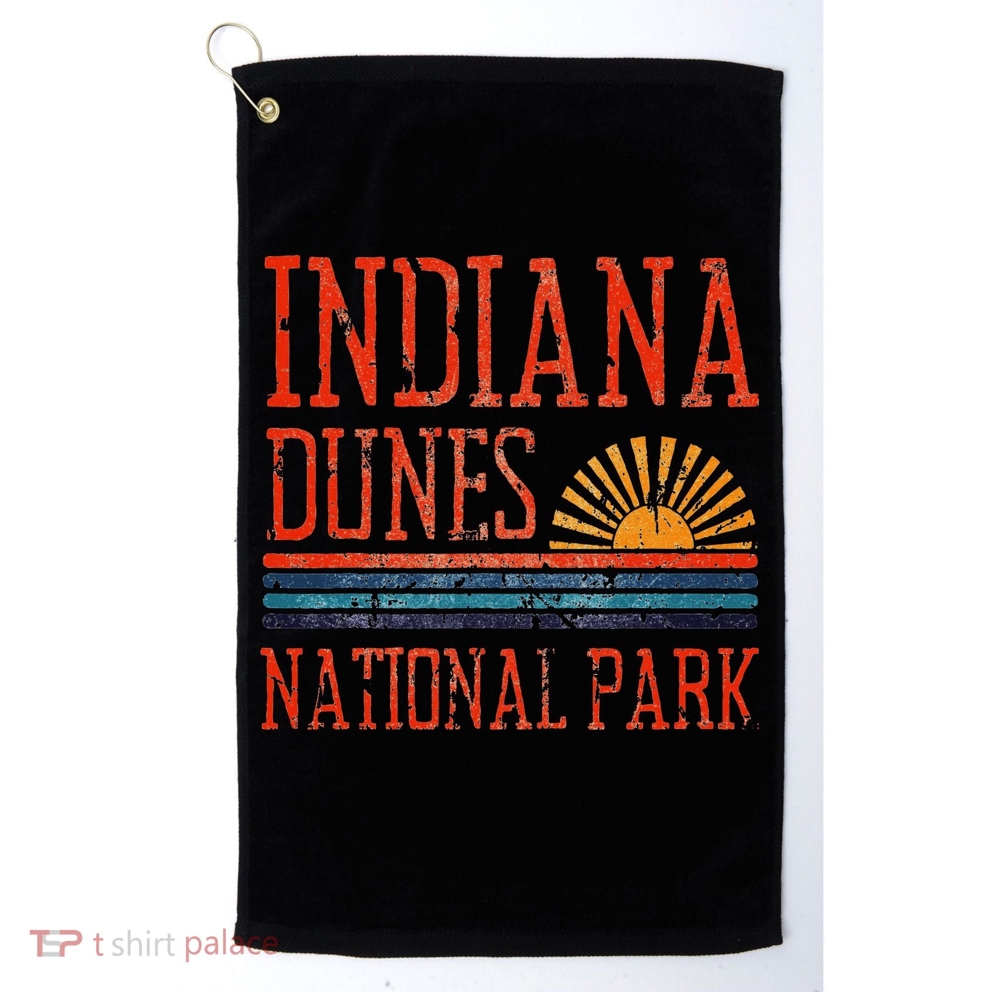 Indiana Dunes National Park Nature Great Lakes Sunset Golf Towel