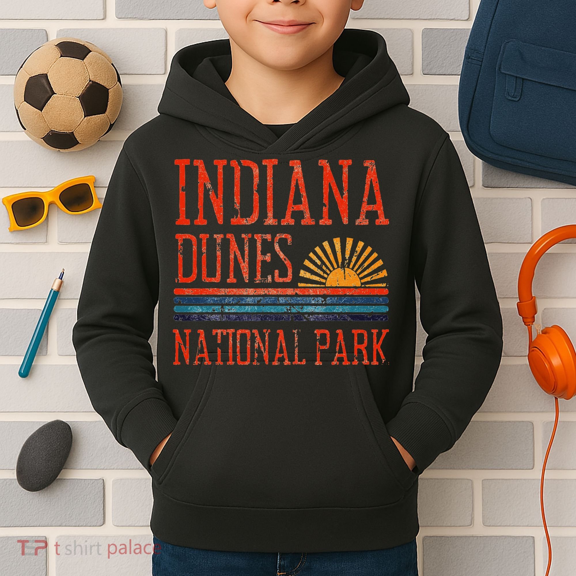 Indiana Dunes National Park Nature Great Lakes Sunset Kids Hoodie