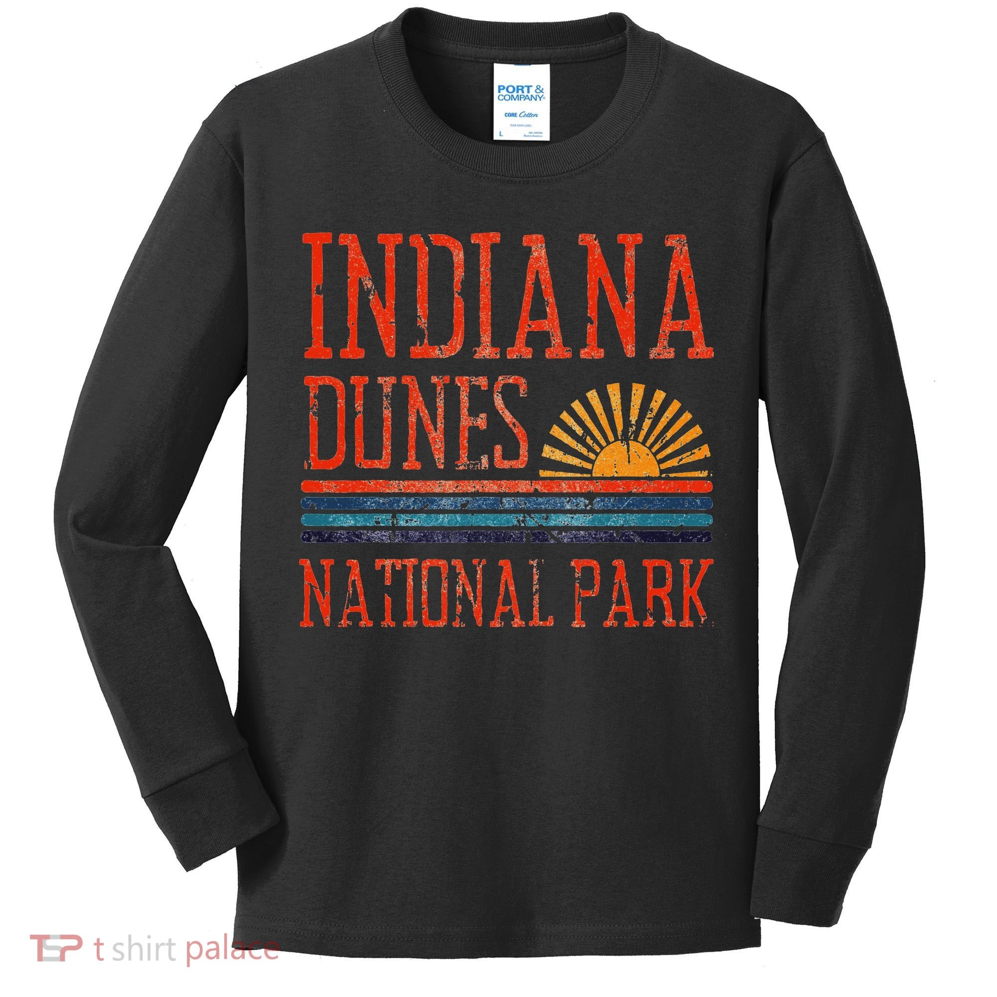 Indiana Dunes National Park Nature Great Lakes Sunset Kids Long Sleeve Shirt