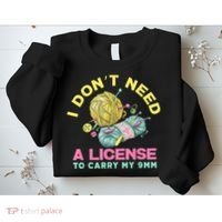 I Don't Need A License To Carry My 9mm Crocheting Lover Sweatshirt thumb 2