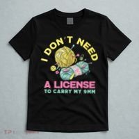 I Don't Need A License To Carry My 9mm Crocheting Lover T-Shirt thumb 5