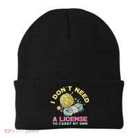 I Don't Need A License To Carry My 9mm Crocheting Lover Beanie thumb 0