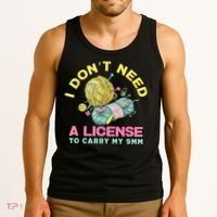 I Don't Need A License To Carry My 9mm Crocheting Lover Tank Top thumb 3