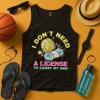 I Don't Need A License To Carry My 9mm Crocheting Lover Tank Top thumb 4