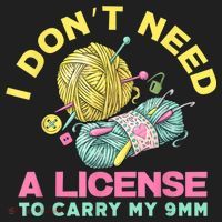 I Don't Need A License To Carry My 9mm Crocheting Lover Golf Towel thumb 3