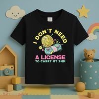 I Don't Need A License To Carry My 9mm Crocheting Lover Toddler T-Shirt thumb 3