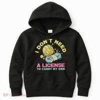 I Don't Need A License To Carry My 9mm Crocheting Lover Kids Hoodie thumb 0