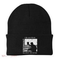 I Do Not Think Therefore I Do Not Am Cat Meme Beanie thumb 0