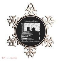 I Do Not Think Therefore I Do Not Am Cat Meme Ornament thumb 0