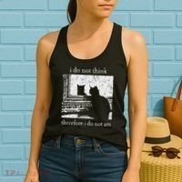 I Do Not Think Therefore I Do Not Am Cat Meme Women's Tank Top thumb 2
