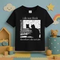 I Do Not Think Therefore I Do Not Am Cat Meme Toddler T-Shirt thumb 3