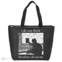 I Do Not Think Therefore I Do Not Am Cat Meme Tote Bag thumb 0