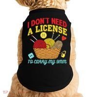 I Don't Need A License To Carry My 9mm Gift Crocheting Lover Gift Doggie Tank thumb 0