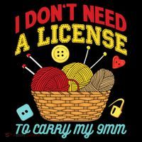 I Don't Need A License To Carry My 9mm Gift Crocheting Lover Gift Coffee Mug thumb 5