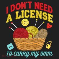 I Don't Need A License To Carry My 9mm Gift Crocheting Lover Gift Golf Towel thumb 3