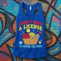 I Don't Need A License To Carry My 9mm Gift Crocheting Lover Gift Women's Tank Top thumb 3