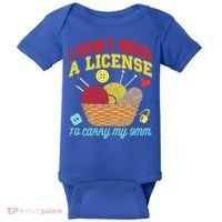 I Don't Need A License To Carry My 9mm Gift Crocheting Lover Gift Baby Bodysuit thumb 0