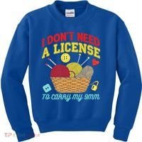 I Don't Need A License To Carry My 9mm Gift Crocheting Lover Gift Kids Sweatshirt thumb 0