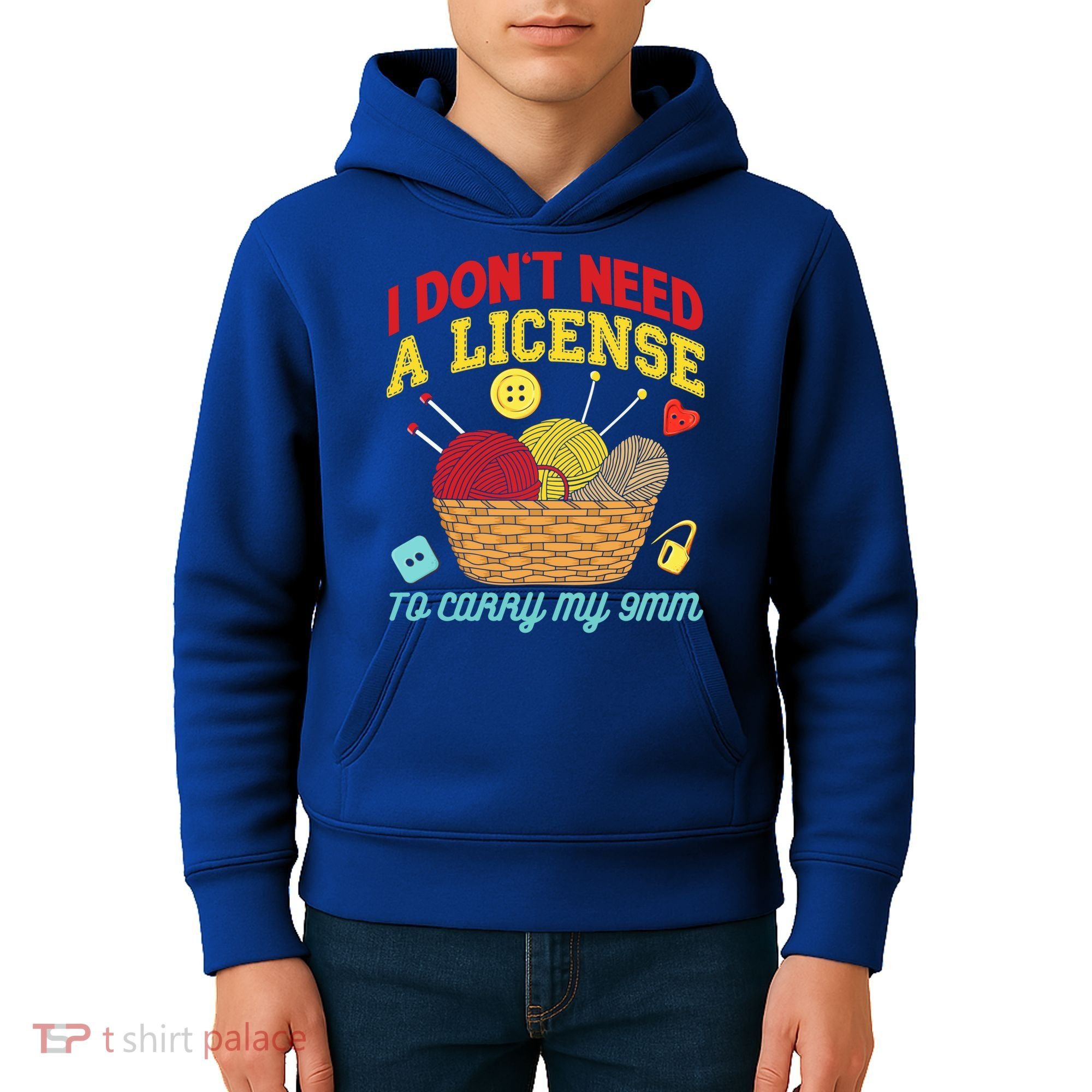 I Don't Need A License To Carry My 9mm Gift Crocheting Lover Gift Kids Hoodie