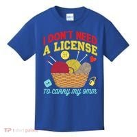 I Don't Need A License To Carry My 9mm Gift Crocheting Lover Gift Kids T-Shirt thumb 0